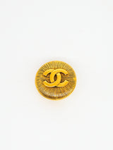 Chanel Textured Logo Button Brooch Accessory arcadeshops.com