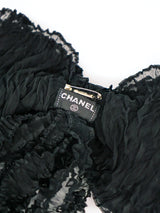 Chanel Silk Ruffle Bow Brooch Accessory arcadeshops.com