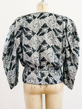 Silver Lurex Puff Sleeve Jacket Jacket arcadeshops.com