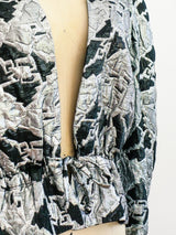 Silver Lurex Puff Sleeve Jacket Jacket arcadeshops.com
