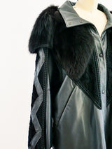 Removable Sleeve Leather and Fur Jacket Jacket arcadeshops.com