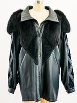 Removable Sleeve Leather and Fur Jacket Jacket arcadeshops.com