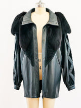 Removable Sleeve Leather and Fur Jacket Jacket arcadeshops.com