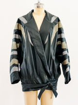 Metallic Flame Leather Jacket Jacket arcadeshops.com