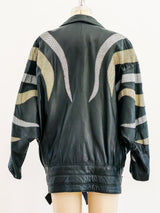 Metallic Flame Leather Jacket Jacket arcadeshops.com