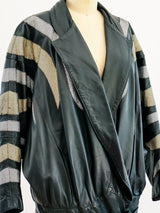 Metallic Flame Leather Jacket Jacket arcadeshops.com