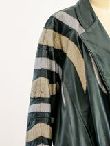 Metallic Flame Leather Jacket Jacket arcadeshops.com