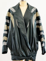 Metallic Flame Leather Jacket Jacket arcadeshops.com