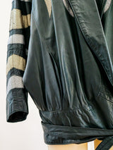 Metallic Flame Leather Jacket Jacket arcadeshops.com
