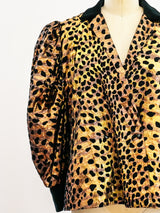 Gold Lurex Leopard Print Jacket Jacket arcadeshops.com