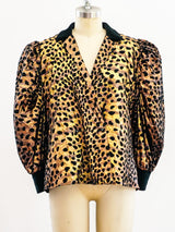 Gold Lurex Leopard Print Jacket Jacket arcadeshops.com