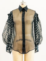 Gianfranco Ferre Chiffon Open Shoulder Shirt Top arcadeshops.com