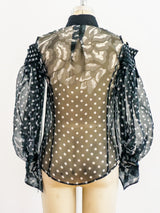 Gianfranco Ferre Chiffon Open Shoulder Shirt Top arcadeshops.com