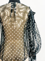 Gianfranco Ferre Chiffon Open Shoulder Shirt Top arcadeshops.com