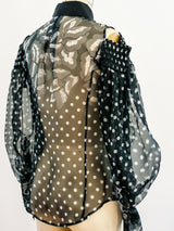 Gianfranco Ferre Chiffon Open Shoulder Shirt Top arcadeshops.com