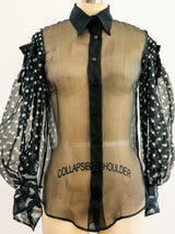 Gianfranco Ferre Chiffon Open Shoulder Shirt Top arcadeshops.com