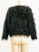 Metallic Thread Shag Sweater Top arcadeshops.com