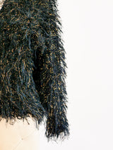 Metallic Thread Shag Sweater Top arcadeshops.com