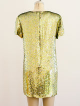 Neil Bieff Chartreuse Sequin Mini Dress Dress arcadeshops.com