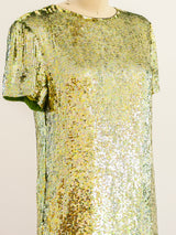 Neil Bieff Chartreuse Sequin Mini Dress Dress arcadeshops.com
