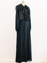 Chanel Pleated Chiffon Gown Dress arcadeshops.com