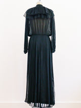 Chanel Pleated Chiffon Gown Dress arcadeshops.com