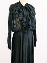Chanel Pleated Chiffon Gown Dress arcadeshops.com