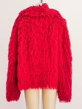 Red Shag Yarn Jacket Top arcadeshops.com