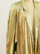 Gold Lame Maxi Jacket Jacket arcadeshops.com