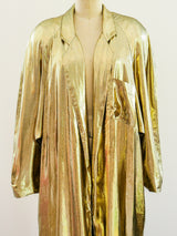 Gold Lame Maxi Jacket Jacket arcadeshops.com