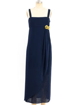 Nina Ricci Navy Empire Gown Dress arcadeshops.com