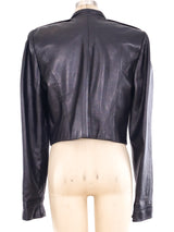 Black Leather Cropped Jacket Jacket arcadeshops.com