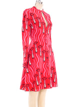 Valentino Zandra Rhodes Lipstick Print Dress Dress arcadeshops.com