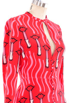 Valentino Zandra Rhodes Lipstick Print Dress Dress arcadeshops.com
