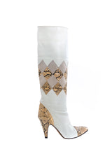 Snakeskin Patchwork Leather Boots Accessory arcadeshops.com