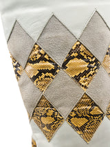 Snakeskin Patchwork Leather Boots Accessory arcadeshops.com