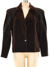 Gianni Versace Embellished Velvet Motorcycle Jacket Jacket arcadeshops.com