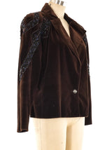 Gianni Versace Embellished Velvet Motorcycle Jacket Jacket arcadeshops.com