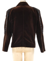 Gianni Versace Embellished Velvet Motorcycle Jacket Jacket arcadeshops.com
