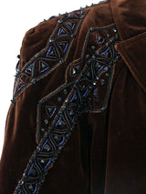 Gianni Versace Embellished Velvet Motorcycle Jacket Jacket arcadeshops.com