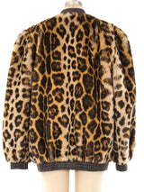 Faux Leopard Fur Bomber Jacket Jacket arcadeshops.com
