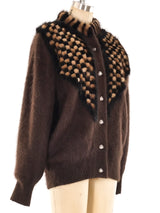 Fur Trimmed Angora Cardigan Jacket arcadeshops.com