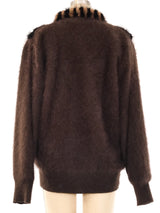 Fur Trimmed Angora Cardigan Jacket arcadeshops.com