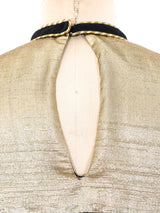 Gold Lamé and Chiffon Blouse Top arcadeshops.com