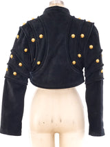 Jitrois Studded Suede Cropped Jacket Jacket arcadeshops.com