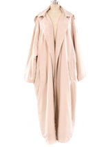 Khaki Quilted Silk Trench Coat Outerwear arcadeshops.com