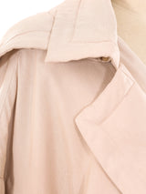 Khaki Quilted Silk Trench Coat Outerwear arcadeshops.com