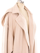 Khaki Quilted Silk Trench Coat Outerwear arcadeshops.com