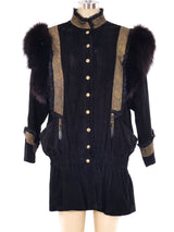 Fur Trimmed Suede Jacket Jacket arcadeshops.com