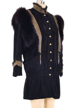 Fur Trimmed Suede Jacket Jacket arcadeshops.com